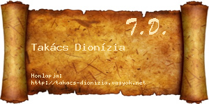 Takács Dionízia névjegykártya